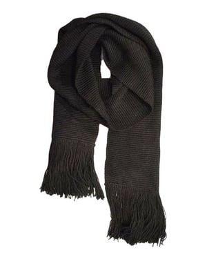 Voz Solid Fringe Scarf - Black