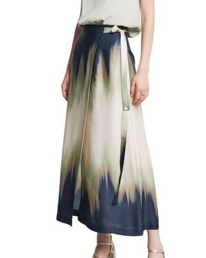 Ottod'Ame Printed Viscose Long Skirt - Blue
