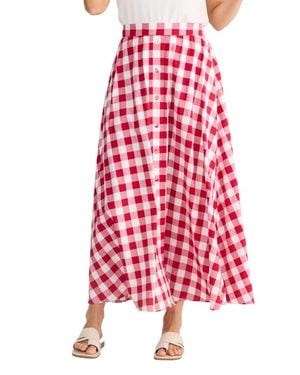 Brave+True Lucy Check Maxi Skirt - Red