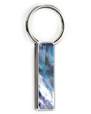 M-clip Mother-Of-Pearl Key Chain - Blue