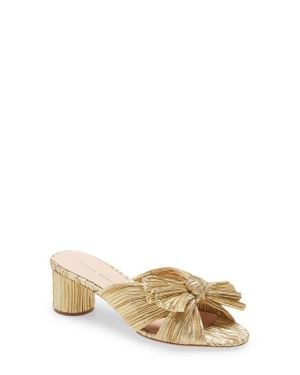 Loeffler Randall Emilia Pleated Knot Mule ( Pleated Lame) Shoes - Metallic