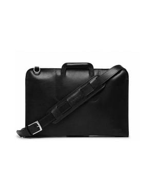 Korchmar Jackson Zippered Leather Briefcase - Black