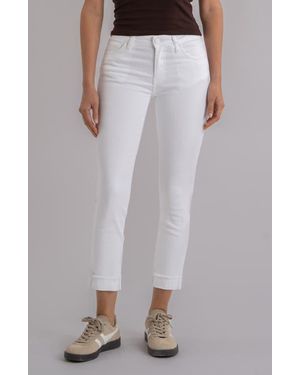 Kut From The Kloth Amy Frayed Mid Rise Crop Slim Straight Leg Jeans - Multicolor