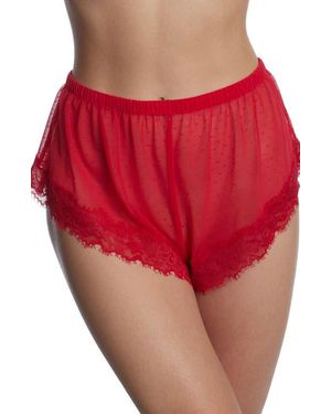 Skarlett Blue Entice Sheer Tap Pants - Red