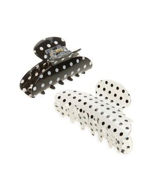 Tasha Assorted 2-Pack Polka Dot Claw Clips - Metallic