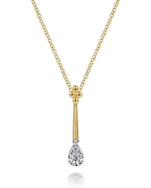Gabriel & Co. 14K Two Tone Pendant Necklace - Metallic