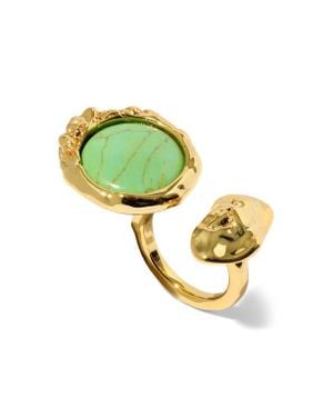 Alexis Brut Reconstituted Coin Open Ring - Green