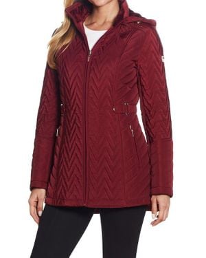 Gallery Hooded Quilted Jacket - Red