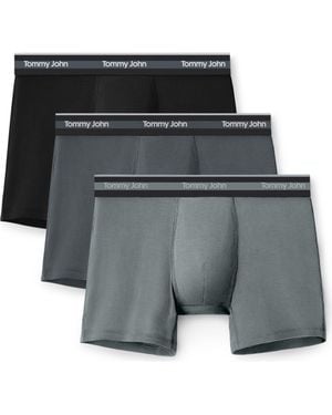 Tommy John 3-Pack Comfort Micro 4-Inch Boxer Briefs - Gray