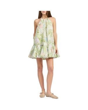 En Saison Blair Shell Print Minidress - Yellow