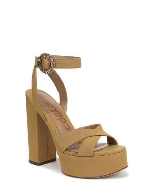 Sam Edelman Savannah Glow Ankle Strap Platform Sandal - Metallic
