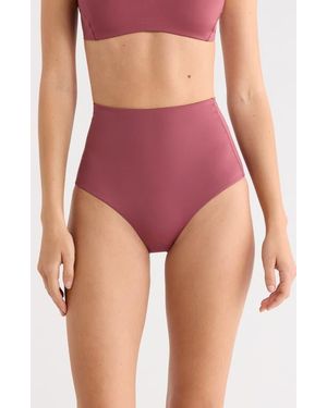 Left On Friday Hi Tide High Waist Bikini Bottoms - Red