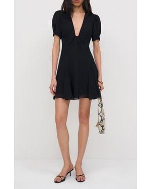 Reformation Akaia Puff Shoulder Minidress - Black