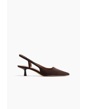 H&M Kitten-Heeled Slingbacks - Brown