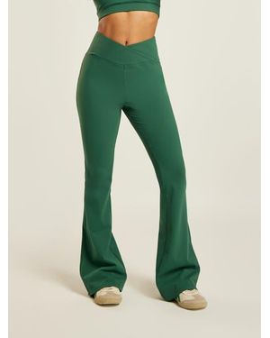 Be Athletica Be 180 Wrap-Waist Flared Leggings - Green