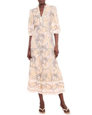 Mint Velvet Palm Print Maxi Dress - Natural