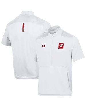 Under Armour Wisconsin Badgers Motivate Half-Zip Jacket - White