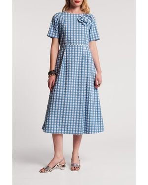 Frances Valentine Michelle Midi Dress Gingham - Blue