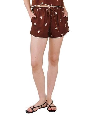 Bella Dahl Print Tie Waist Shorts - Red