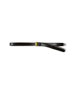 Veronica Beard Dash Leather Belt - Black