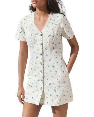 Next Floral Denim Minidress - Blue