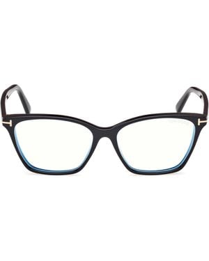 Tom Ford 56Mm Cat Eye Light Blocking Optical Glasses - Brown