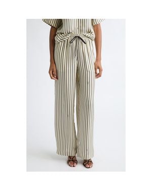 Versace Meandros Silk Twill Pants - Natural
