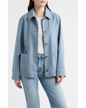 Bernardo Stripe Denim Jacket - Blue