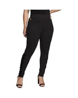 Standards & Practices Interlaced Mesh Detail Leggings - Black