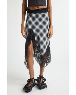 Collina Strada Asymmetric Crepe Midi Skirt - Black