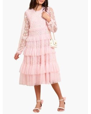 Needle & Thread Kid's Blossom Lace Kids Dress - Pink