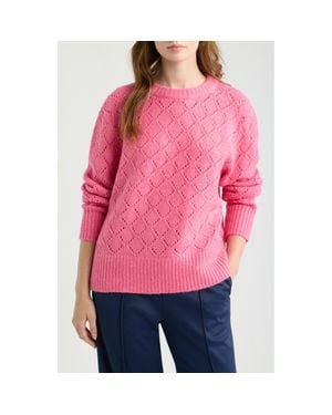 DELUC Vitosha Pointelle Crewneck Sweater - Pink