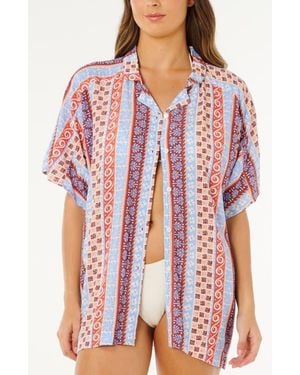 Rip Curl Ventura Print Camp Shirt - Red