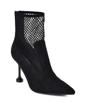 Nine West Goane Fishnet Pointed Toe Ankle Bootie - Black