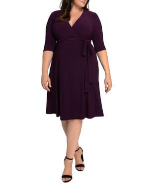 Kiyonna Essential Wrap Dress - Purple