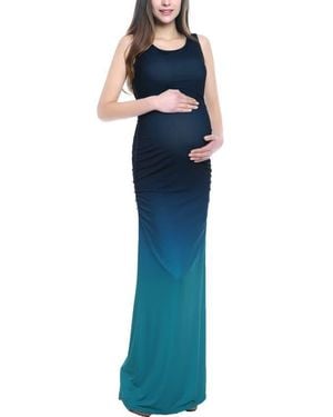 Kimi + Kai Sonia Ombre Tank Column Maternity Dress - Blue