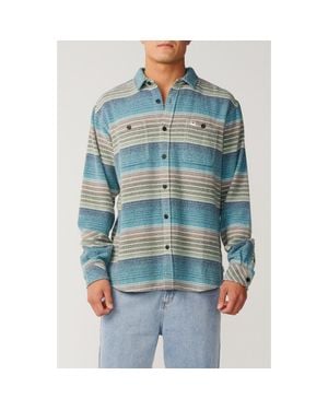 Rip Curl Classic Surf Baja Cotton Flannel Button-Up Shirt - Blue