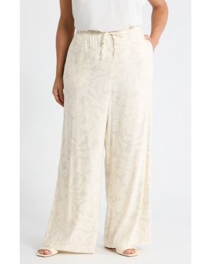 Nordstrom Wide Leg Linen Blend Pants - Natural