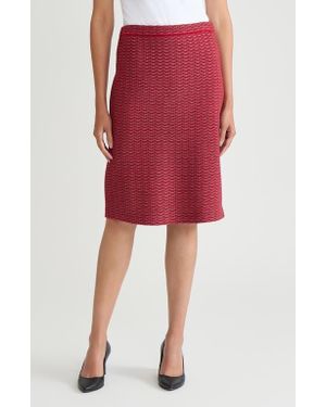 Ming Wang Textured Stitch Pencil Skirt