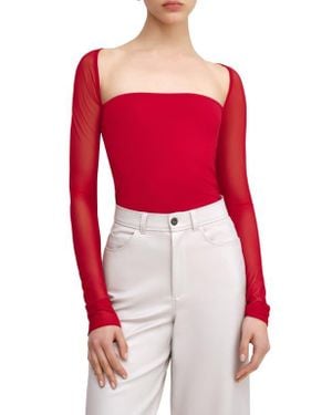 MARCELLA Lucia Jersey & Mesh Top - Red