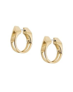 DIESEL D Logo Hoop Earrings - Metallic