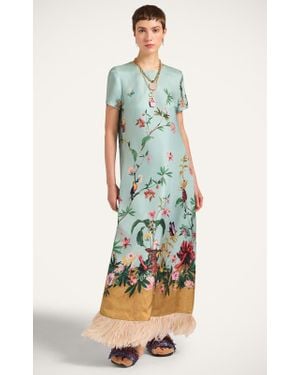 La DoubleJ Swing Dress With Feathers - Multicolor