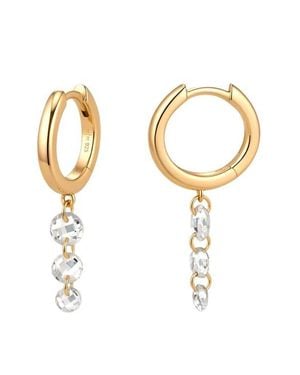 MADE BY MARY Dew Drop Floating Hoop Earrings - Metallic