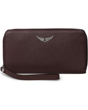 Zadig & Voltaire Compagnon Leather Zip Wallet - Brown