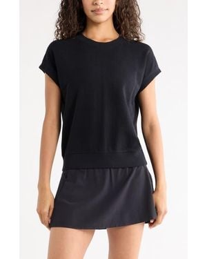 Zella Go Easy Terry Cotton Blend Sweatshirt - Black