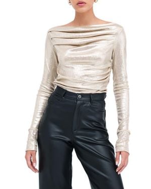 MARCELLA Cooper Metallic Long Sleeve Shirt - Blue