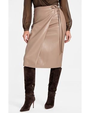Marciano Gladys Faux Leather Wrap Skirt - Natural