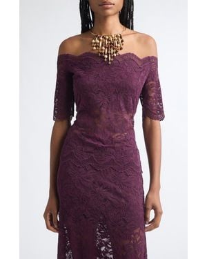 Rabanne Layered Lace Top - Purple