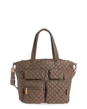 MZ Wallace Large Metro Quilted Nylon Travel Tote - Brown