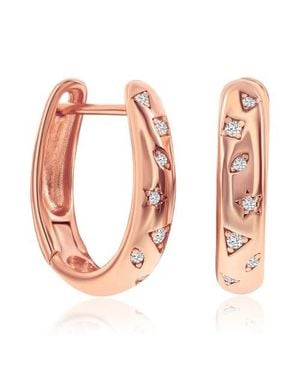 Donatello Gian Flashed Crystal Earrings - Pink